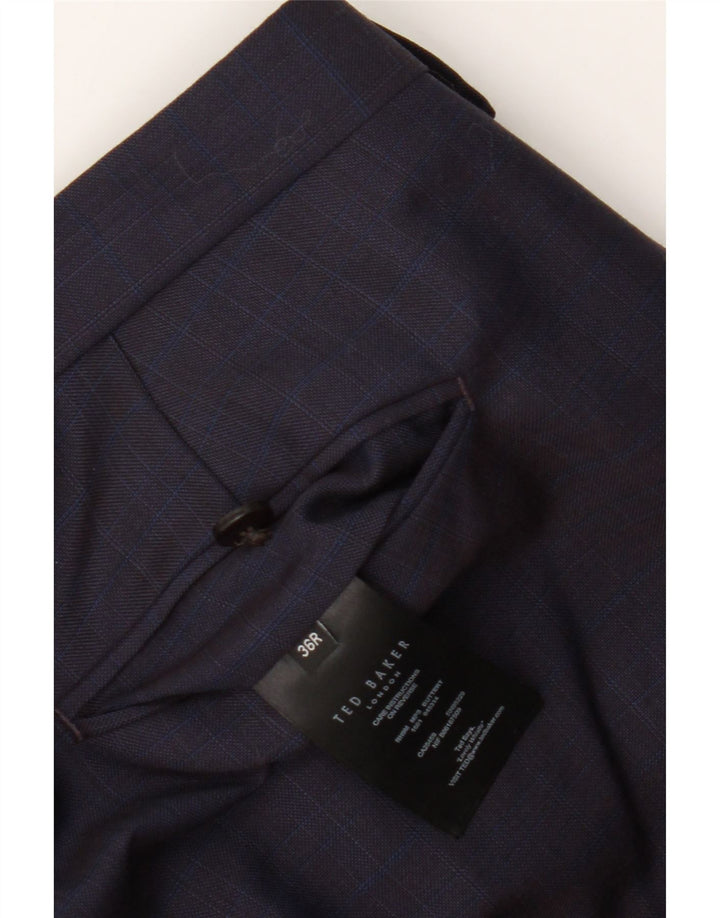 Ted Baker Mens Slim Suit Trousers W36 L31 Navy Blue Wool