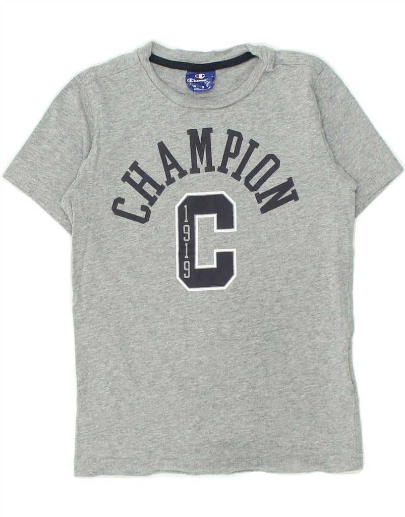 CHAMPION Boys Graphic T-Shirt Top 7-8 Years Small Grey Cotton | Vintage Champion | Thrift | Second-Hand Champion | Used Clothing | Messina Hembry 