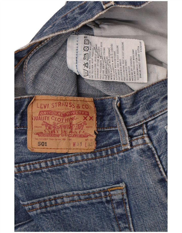 Levi's Womens 501 Distressed Straight Jeans W31 L32 Blue Cotton