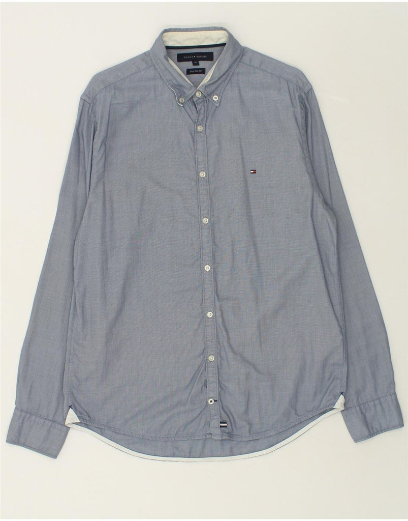 TOMMY HILFIGER Mens New York Fit Shirt Medium Blue Cotton | Vintage Tommy Hilfiger | Thrift | Second-Hand Tommy Hilfiger | Used Clothing | Messina Hembry 