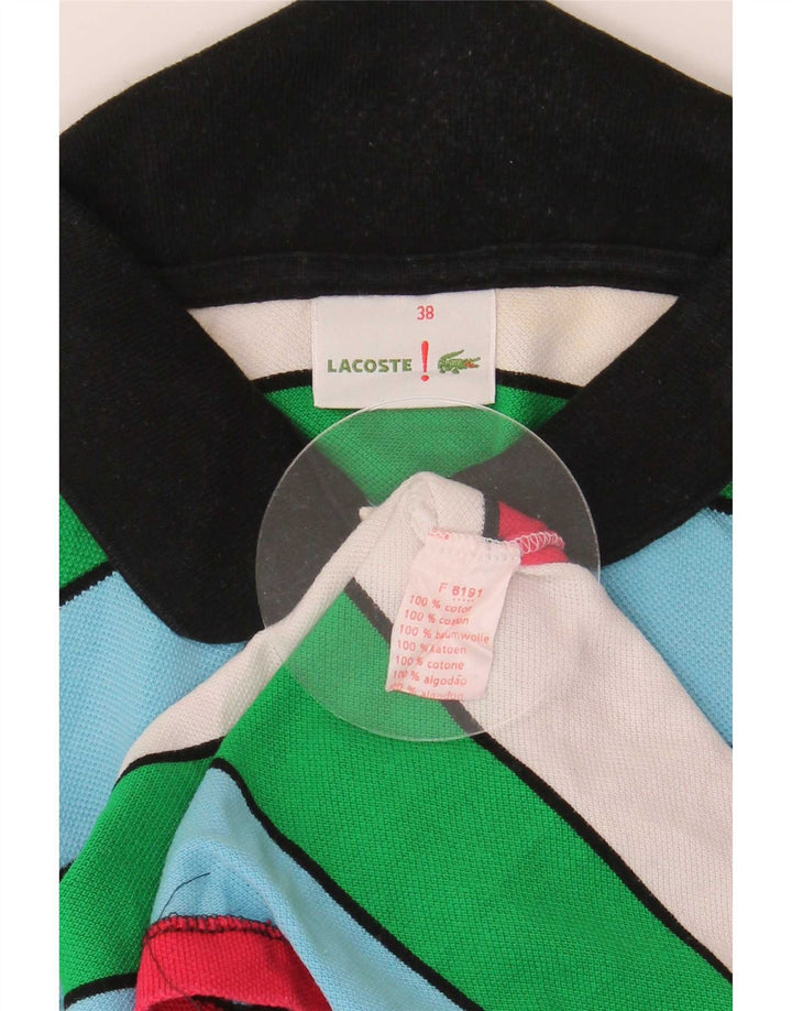 Lacoste Womens Polo Shirt EU 38 Medium Multicoloured Striped Cotton