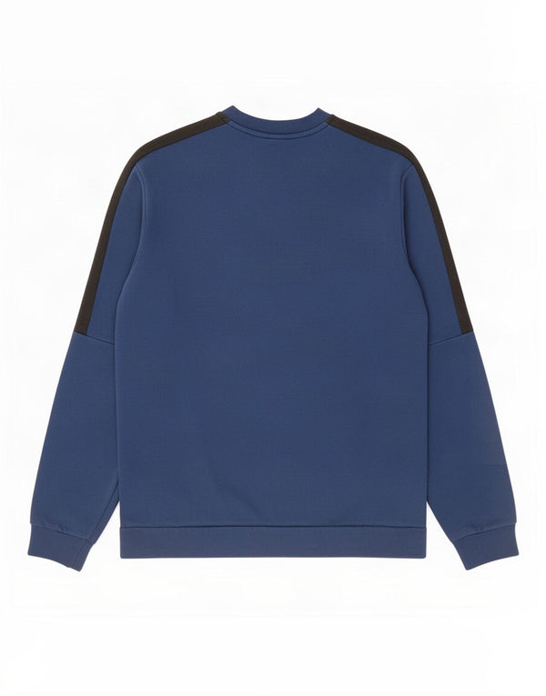 Adidas Mens Sweatshirt Jumper Medium Blue Colourblock Cotton