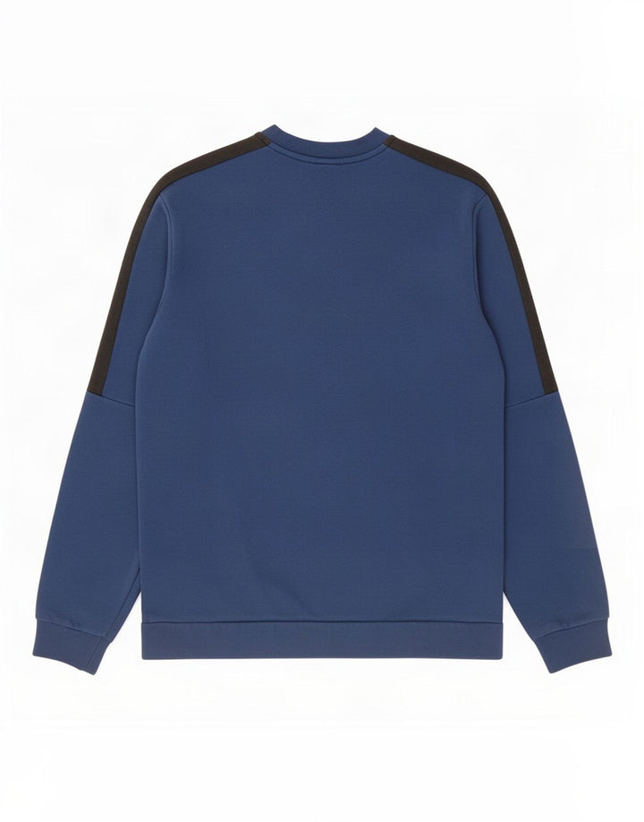 Adidas Mens Sweatshirt Jumper Medium Blue Colourblock Cotton