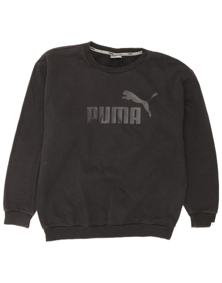 PUMA Womens Loose Fit Graphic Sweatshirt Jumper UK 12 Medium  Black