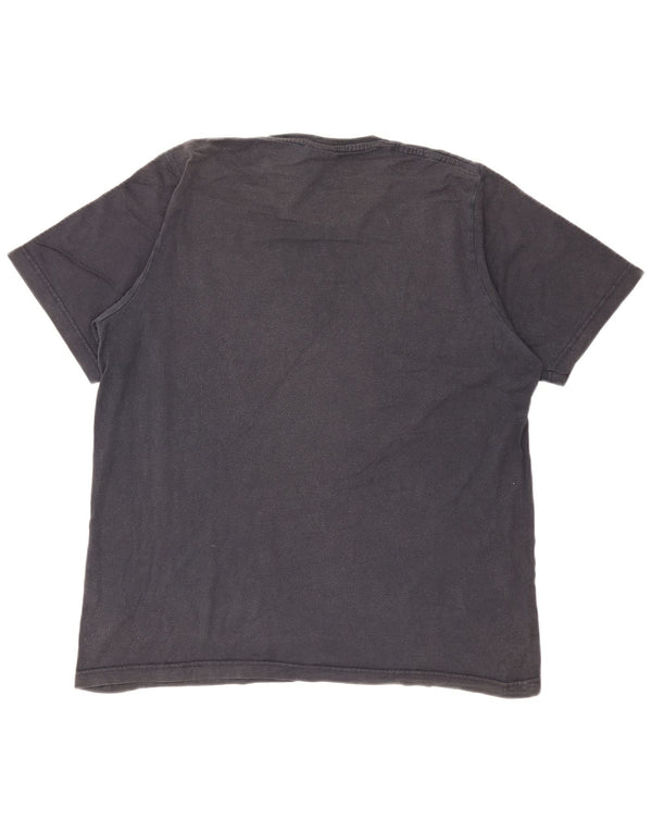 Adidas Mens Graphic T-Shirt Top Large Navy Blue Colourblock Cotton