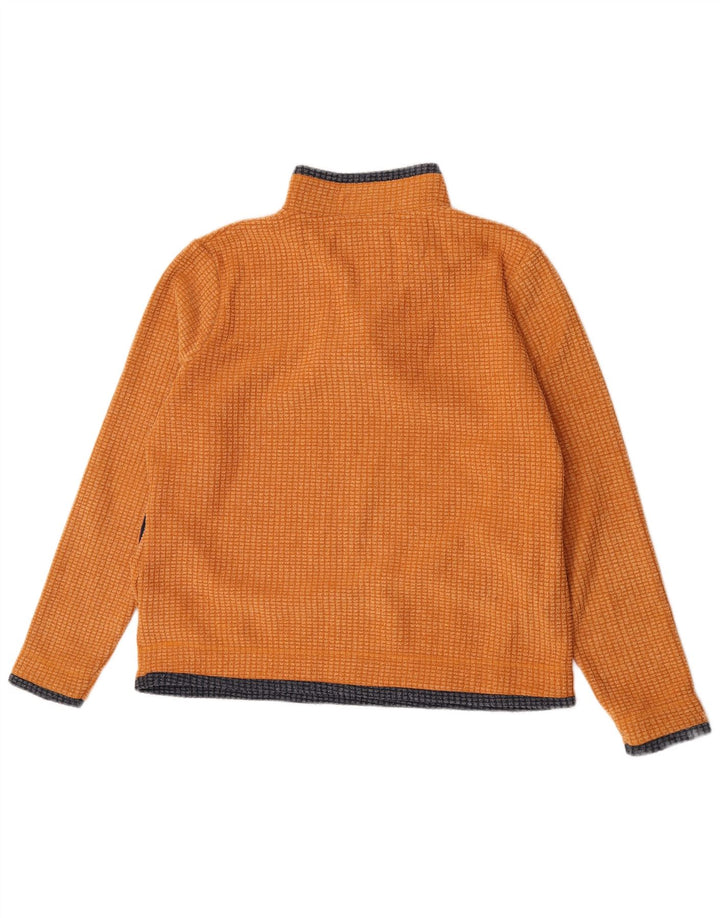 Weird Fish Womens Zip Neck Fleece Jumper UK 16 Large Orange Polyester