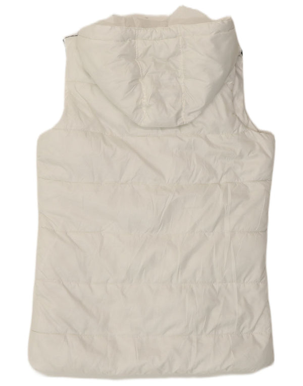 Kappa Womens Hooded Longline Padded Gilet UK 12 Medium White Polyester
