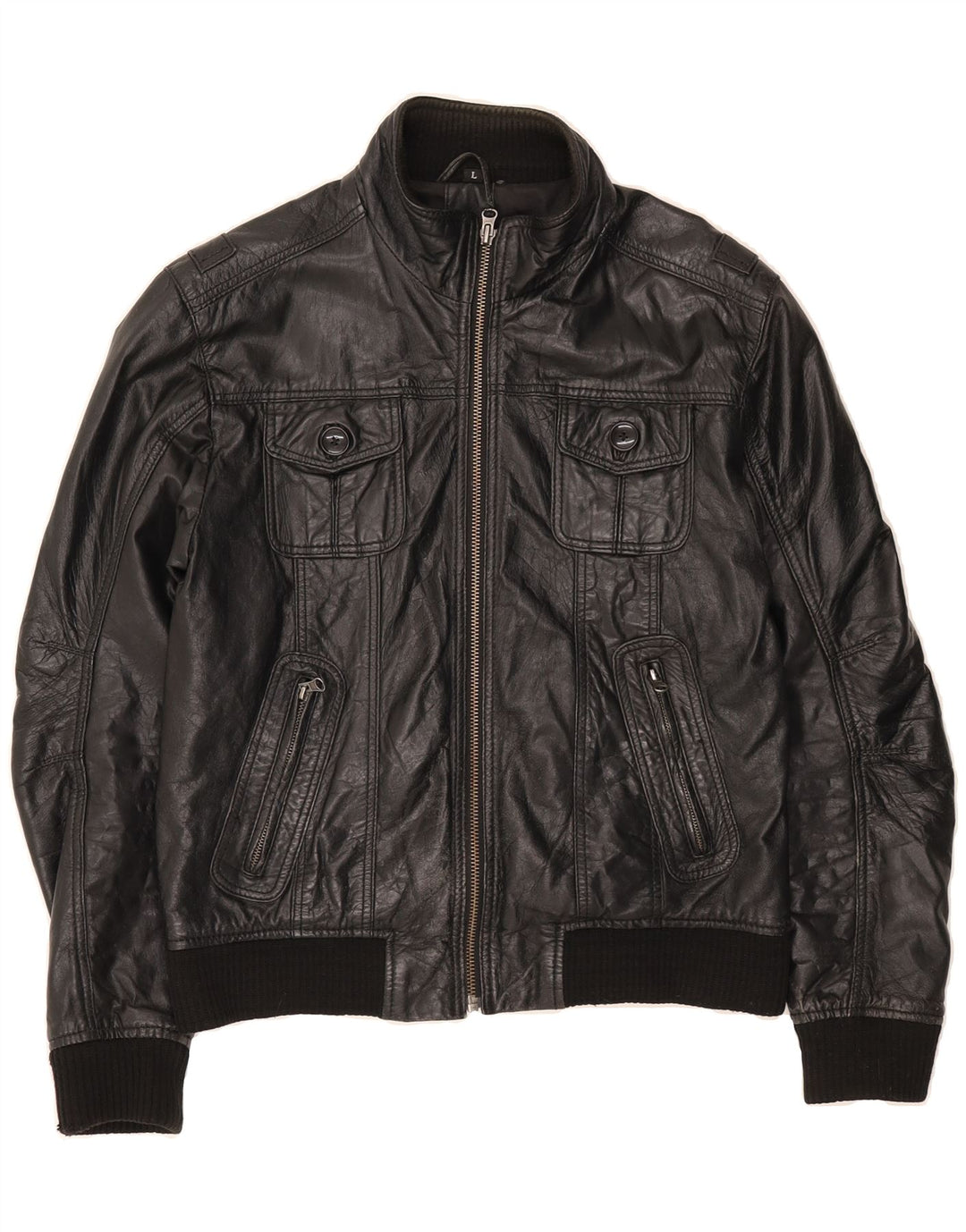 GIPSY Womens Leather Jacket UK 16 Large Black Leather Vintage Gipsy and Second-Hand Gipsy from Messina Hembry 