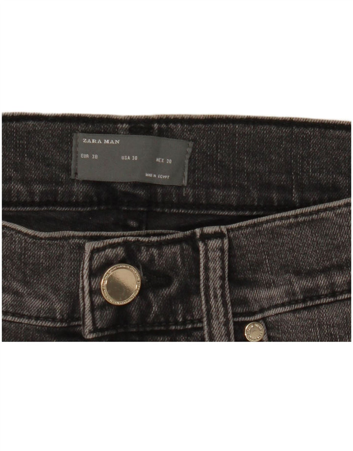 ZARA Mens Straight Jeans EU 38 Small W30 L29 Black