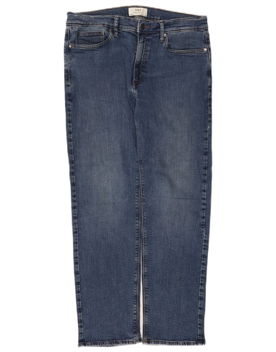 Marks & Spencer Mens Straight Jeans W34 L31 Blue Cotton