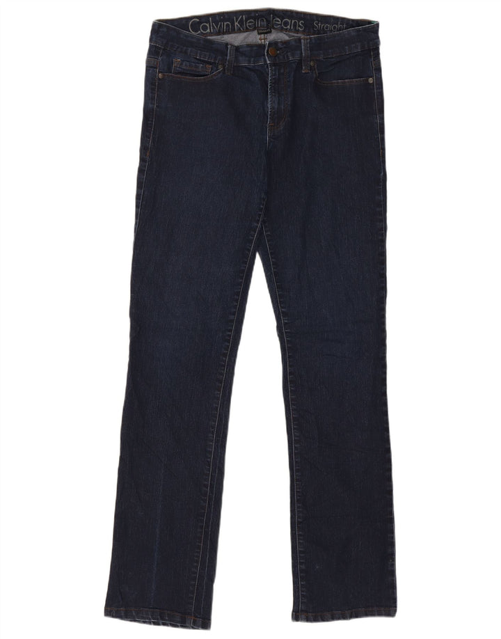 Calvin Klein Womens Straight Jeans US 8 Medium W29 L31 Navy Blue Cotton