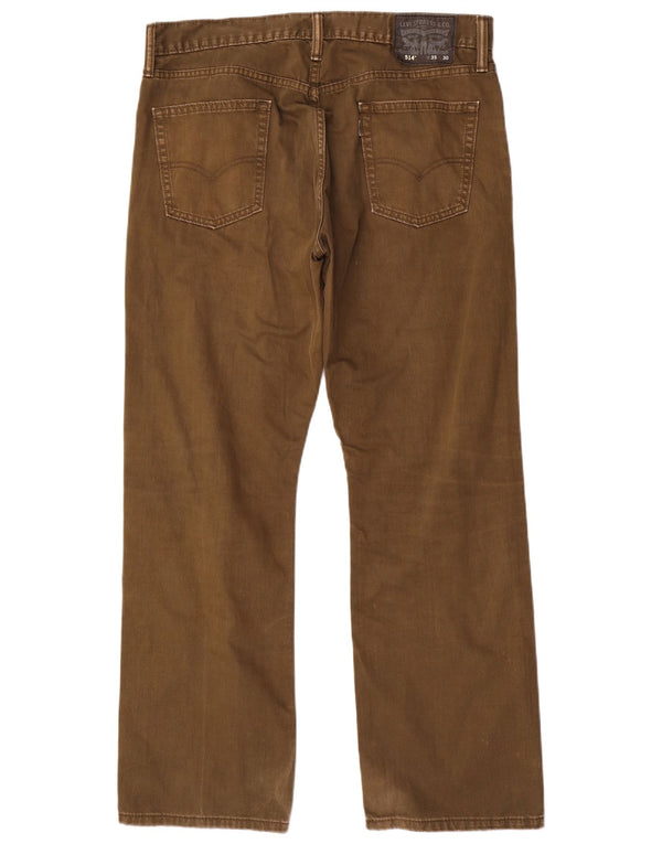 Levi's Mens 514 Straight Casual Trousers W35 L30 Brown Cotton