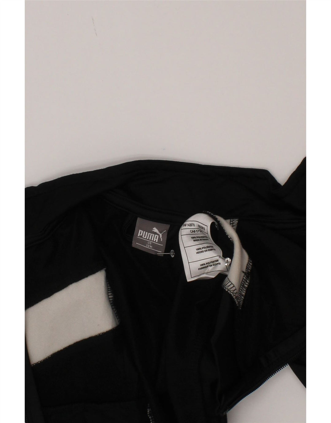 Puma Baby Boys Tracksuit Top Jacket 9-12 Months Black Colourblock Polyester
