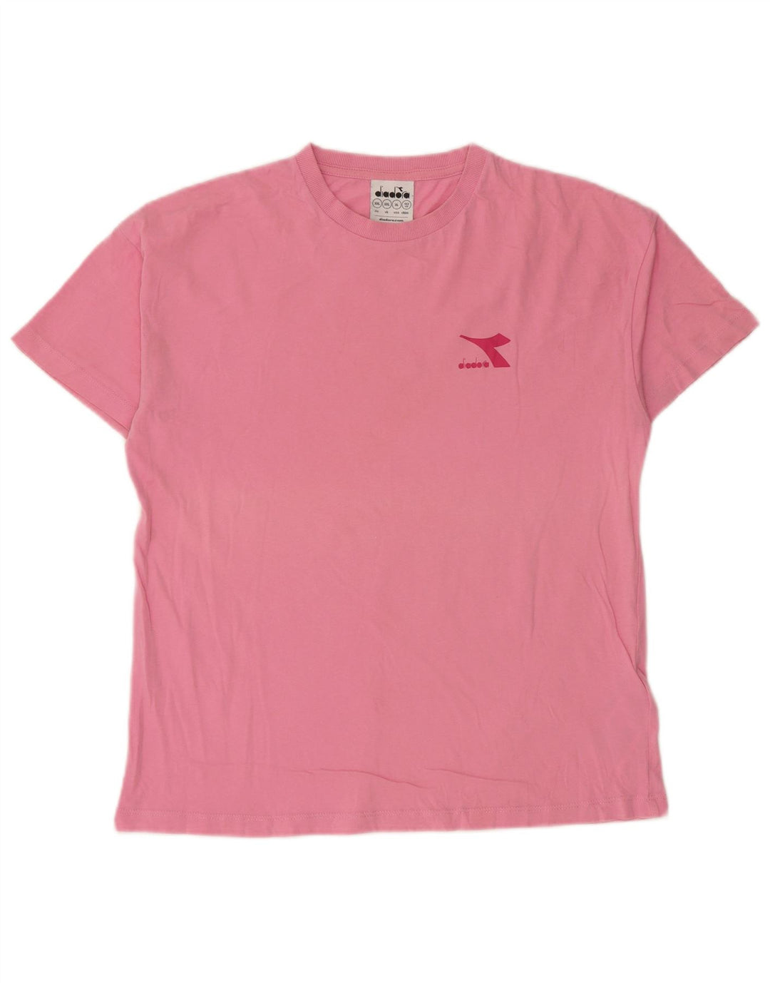 DIADORA Girls T-Shirt Top 13-14 Years 2XL Pink Cotton