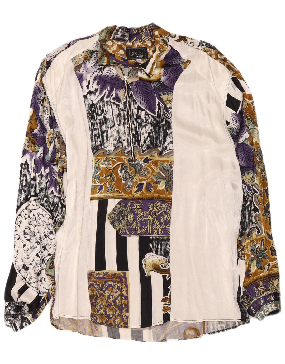 BOOGIE Mens Pullover Shirt XL White Patchwork