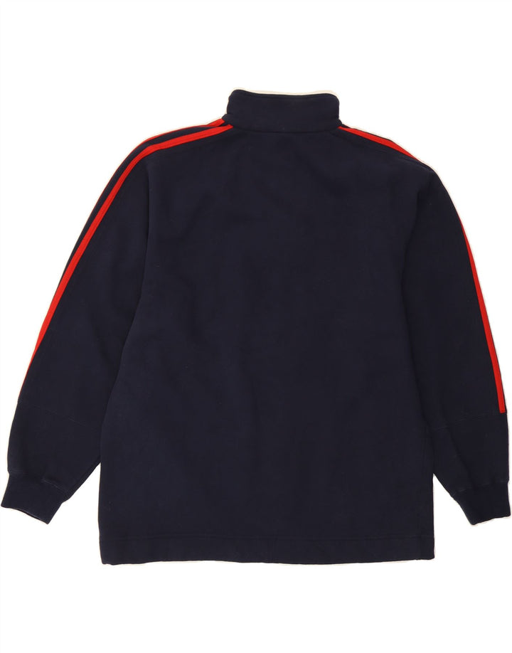 STARTER Mens Graphic Zip Hoodie Sweater Medium Navy Blue Colourblock Vintage Starter and Second-Hand Starter from Messina Hembry 