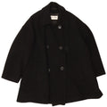 Pierre Cardin Womens Double Breasted Coat UK 20 2XL Black Wool