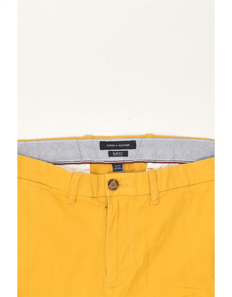TOMMY HILFIGER Mens Slim Fit Chino Trousers W36 L27  Yellow Cotton | Vintage Tommy Hilfiger | Thrift | Second-Hand Tommy Hilfiger | Used Clothing | Messina Hembry 