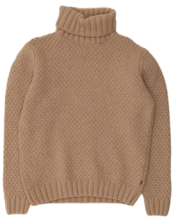 Gant Womens Roll Neck Jumper Sweater UK 16 Large Beige Wool