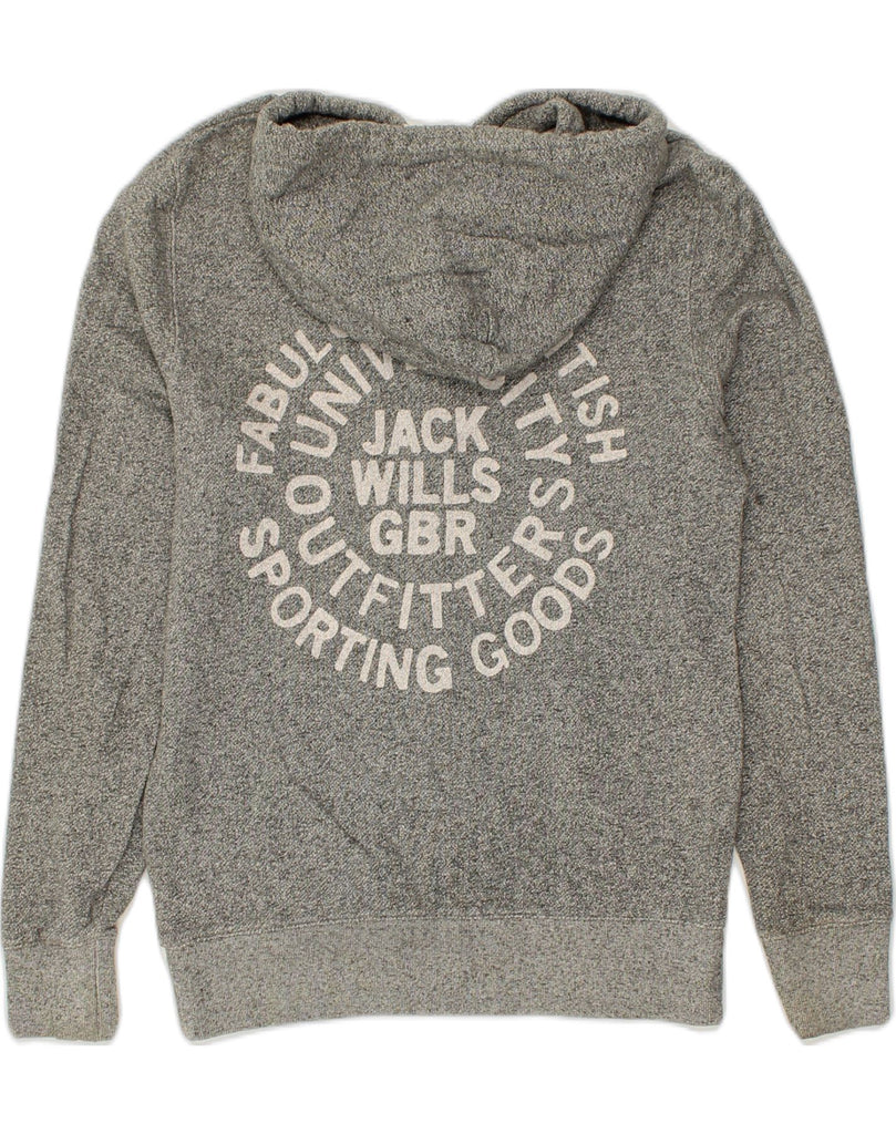 JACK WILLS Mens Graphic Zip Hoodie Sweater Medium Grey Cotton | Vintage Jack Wills | Thrift | Second-Hand Jack Wills | Used Clothing | Messina Hembry 