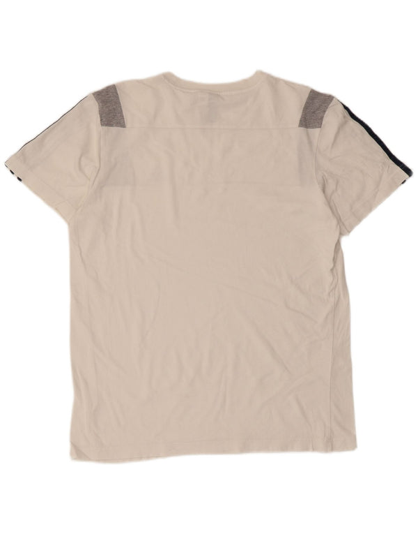 Adidas Mens T-Shirt Top Medium White Colourblock Cotton