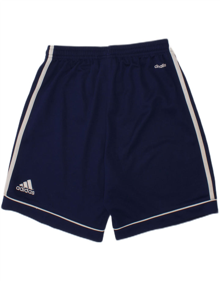 ADIDAS Boys Climalite Sport Shorts 11-12 Years  Navy Blue Polyester Vintage Adidas and Second-Hand Adidas from Messina Hembry 