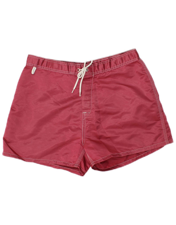 Sundek Mens Swimming Shorts Medium  Burgundy Striped Nylon