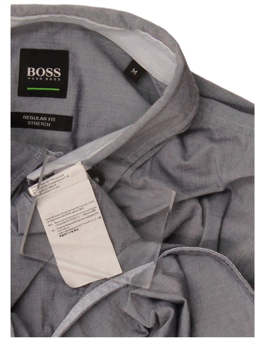 HUGO BOSS Mens Regular Fit Shirt Medium Navy Blue Cotton
