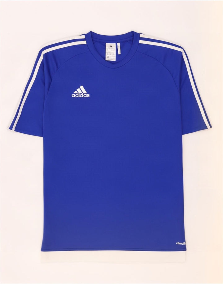 Adidas Mens Climalite T-Shirt Top Medium Blue Colourblock Polyester