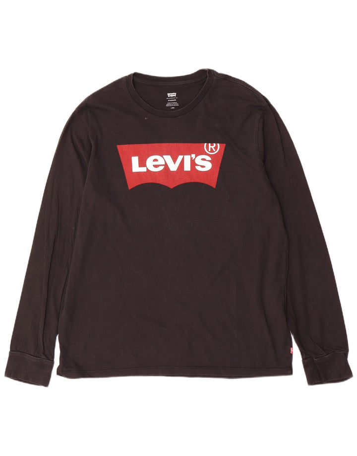 Levi's Mens Standard Fit Graphic Top Long Sleeve Large Black Cotton