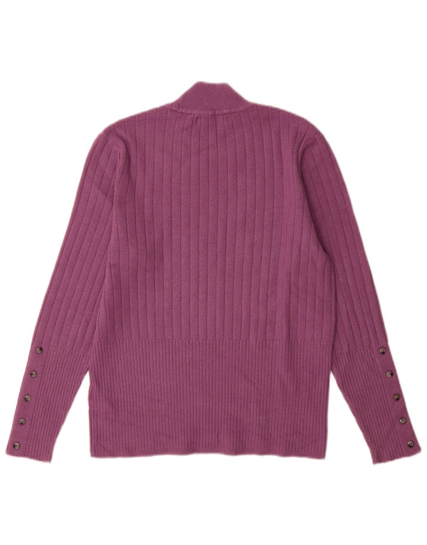 Marks & Spencer Womens Turtle Neck Jumper Sweater UK 14 Large Purple