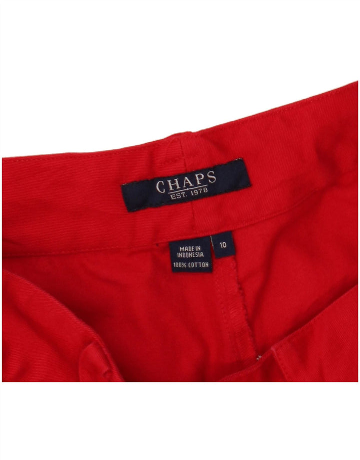 Chaps Womens Casual Shorts US 10 Large W32  Red Cotton