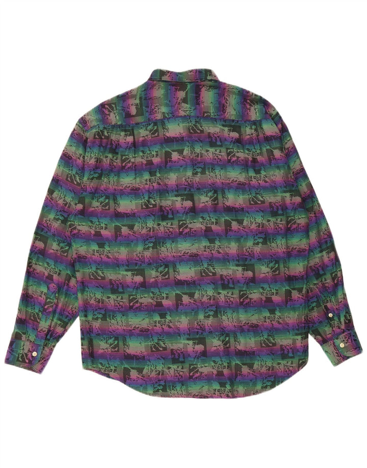EMOZIONI Mens Abstract Pattern Shirt Large Multicoloured Cotton