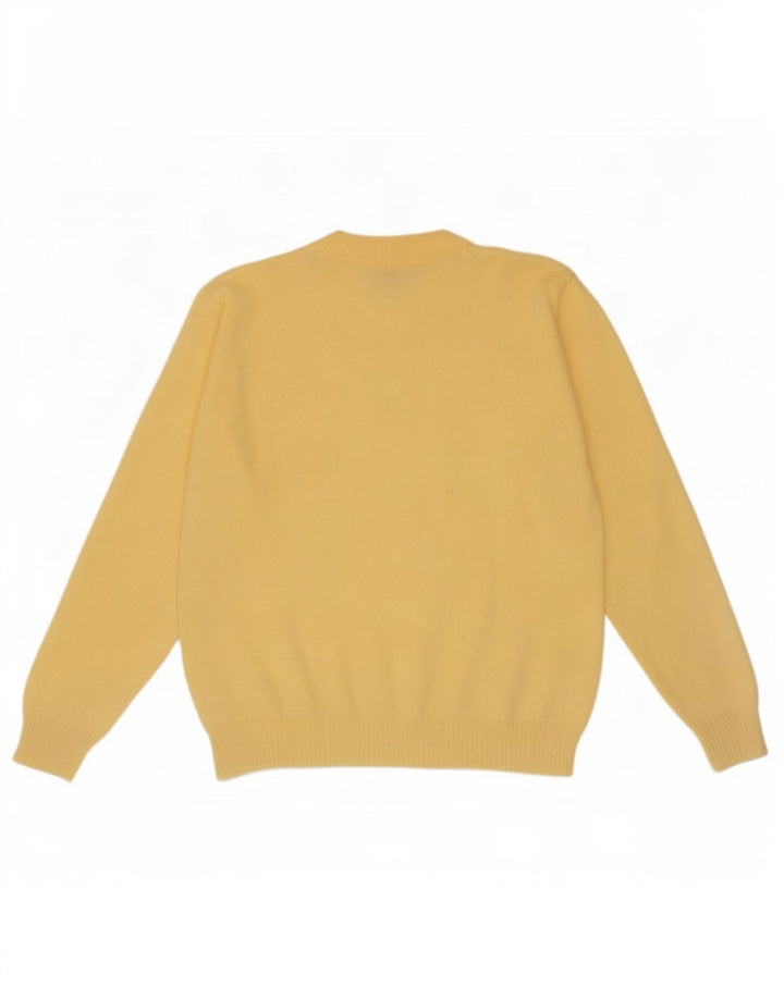 Snatch Womens Crew Neck Jumper Sweater UK 14 Medium Yellow Acrylic