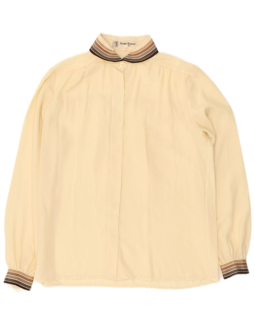 Serge Nancel Womens Shirt Blouse EU 38 Medium Off White