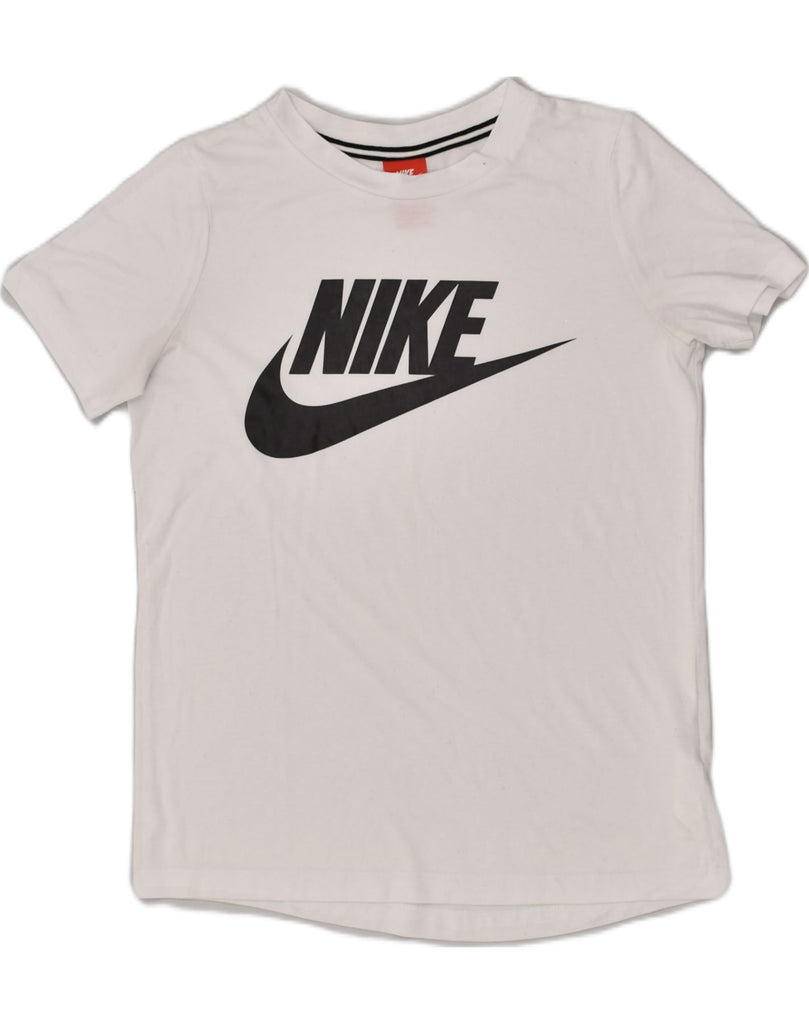 NIKE Mens Graphic T-Shirt Top Small White Polyester | Vintage Nike | Thrift | Second-Hand Nike | Used Clothing | Messina Hembry 