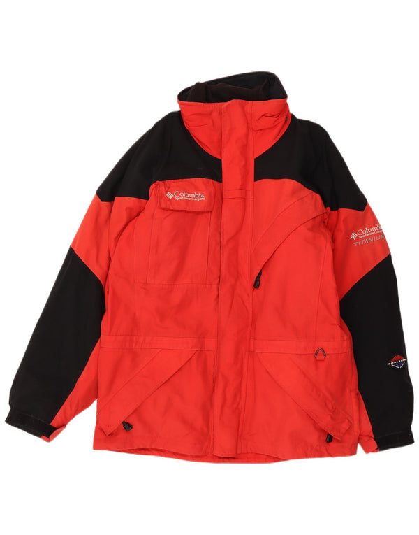 Columbia Mens Graphic Ski Jacket UK 40 Large Red Colourblock Polyester