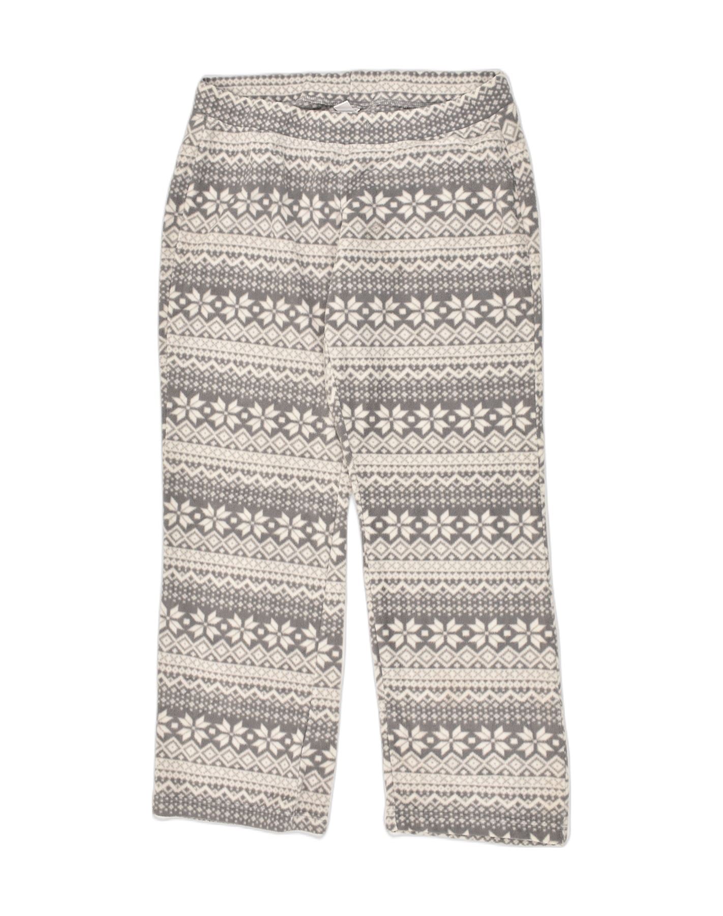 OLD NAVY Womens Tracksuit Trousers Large Grey Fair Isle Polyester
