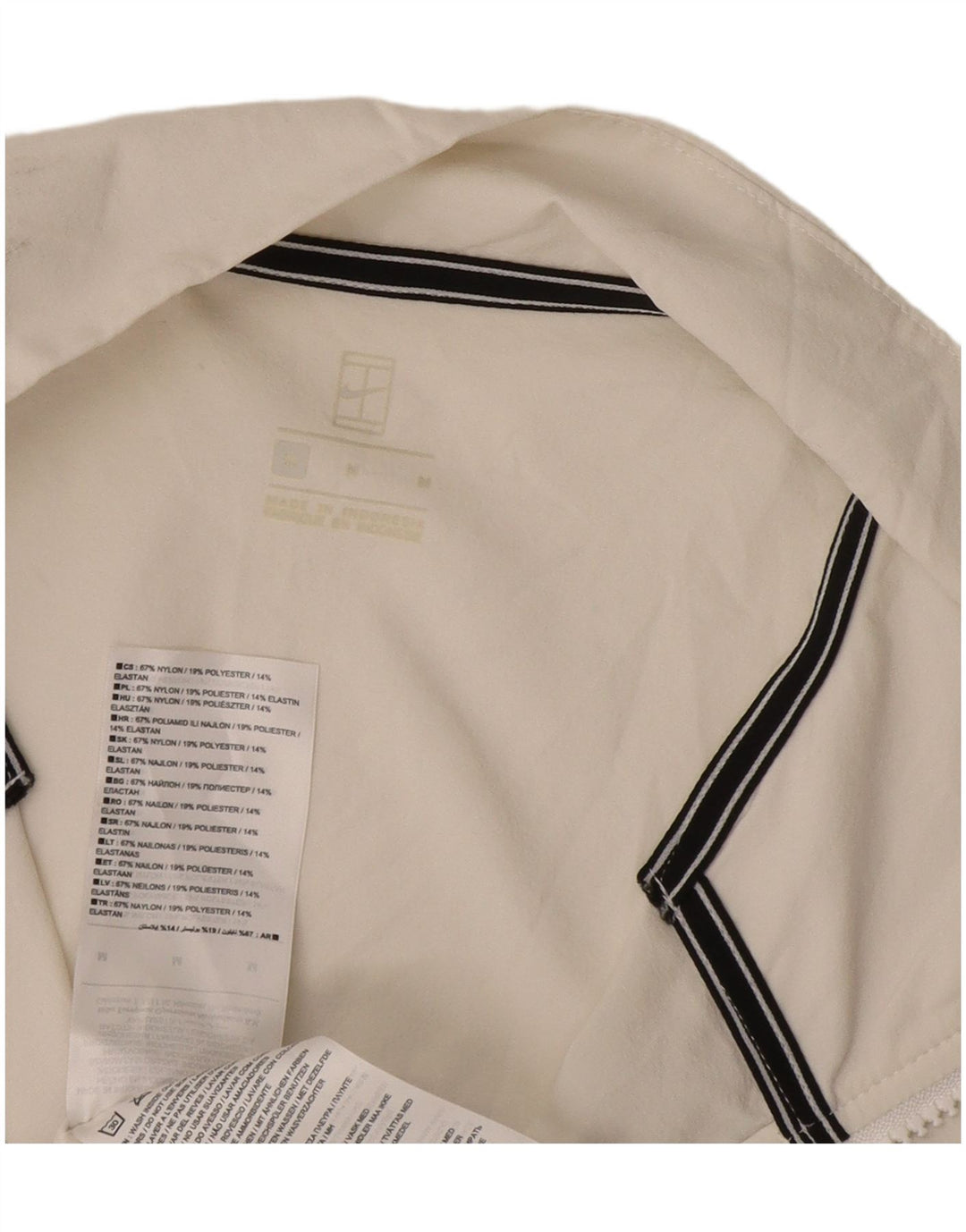 Nike Mens Zip Neck Pullover Tracksuit Top Medium White Nylon