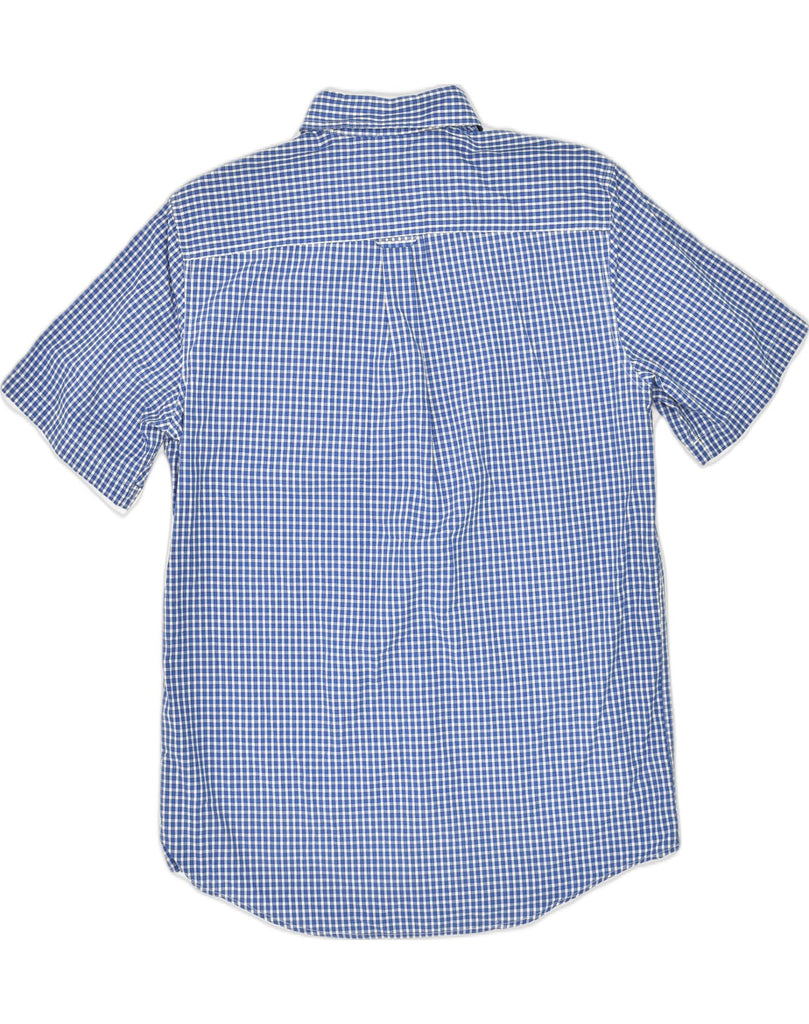 CHAPS Mens Short Sleeve Shirt Medium Blue Check Cotton | Vintage Chaps | Thrift | Second-Hand Chaps | Used Clothing | Messina Hembry 