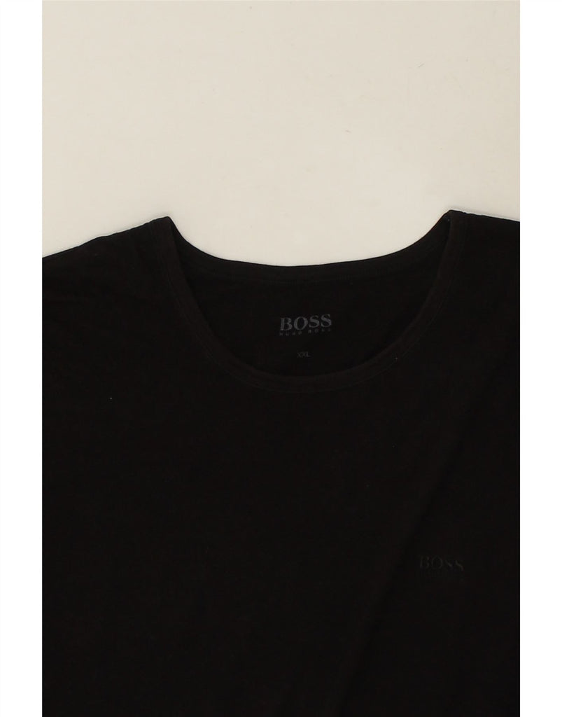 HUGO BOSS Mens T-Shirt Top 2XL Black Cotton | Vintage Hugo Boss | Thrift | Second-Hand Hugo Boss | Used Clothing | Messina Hembry 