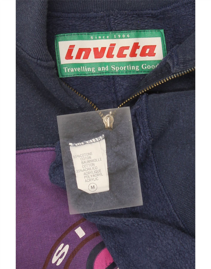 Invicta Mens Graphic Sweatshirt Jumper Medium Navy Blue Colourblock