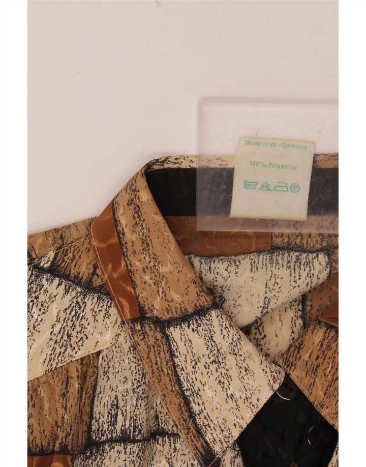 FRANKENWALDER Womens Shirt Blouse EU 42 Large Brown Patchwork Polyester
