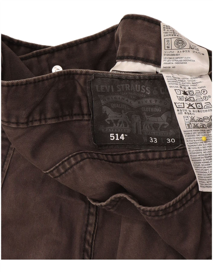 Levi's Mens 514 Straight Jeans W33 L30 Grey Cotton