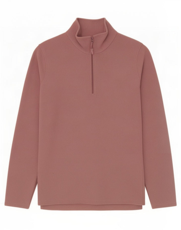 Mountain Warehouse Mens Zip Neck Fleece Jumper Small Pink Polyester