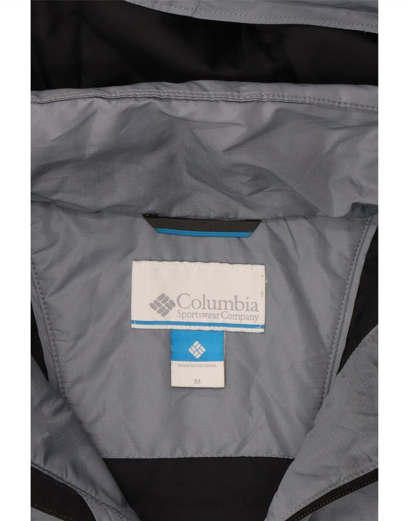 COLUMBIA Mens Hooded Windbreaker Jacket UK 38 Medium Grey Colourblock Vintage Columbia and Second-Hand Columbia from Messina Hembry 
