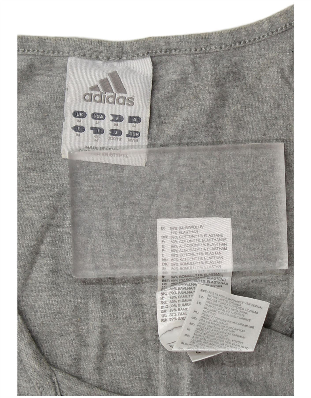 ADIDAS Womens Graphic Vest Top UK 12 Medium Grey Cotton