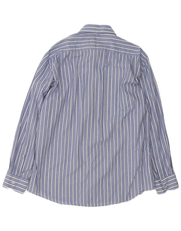 Pierre Cardin Mens Shirt Size 41 16 Large Blue Striped Cotton