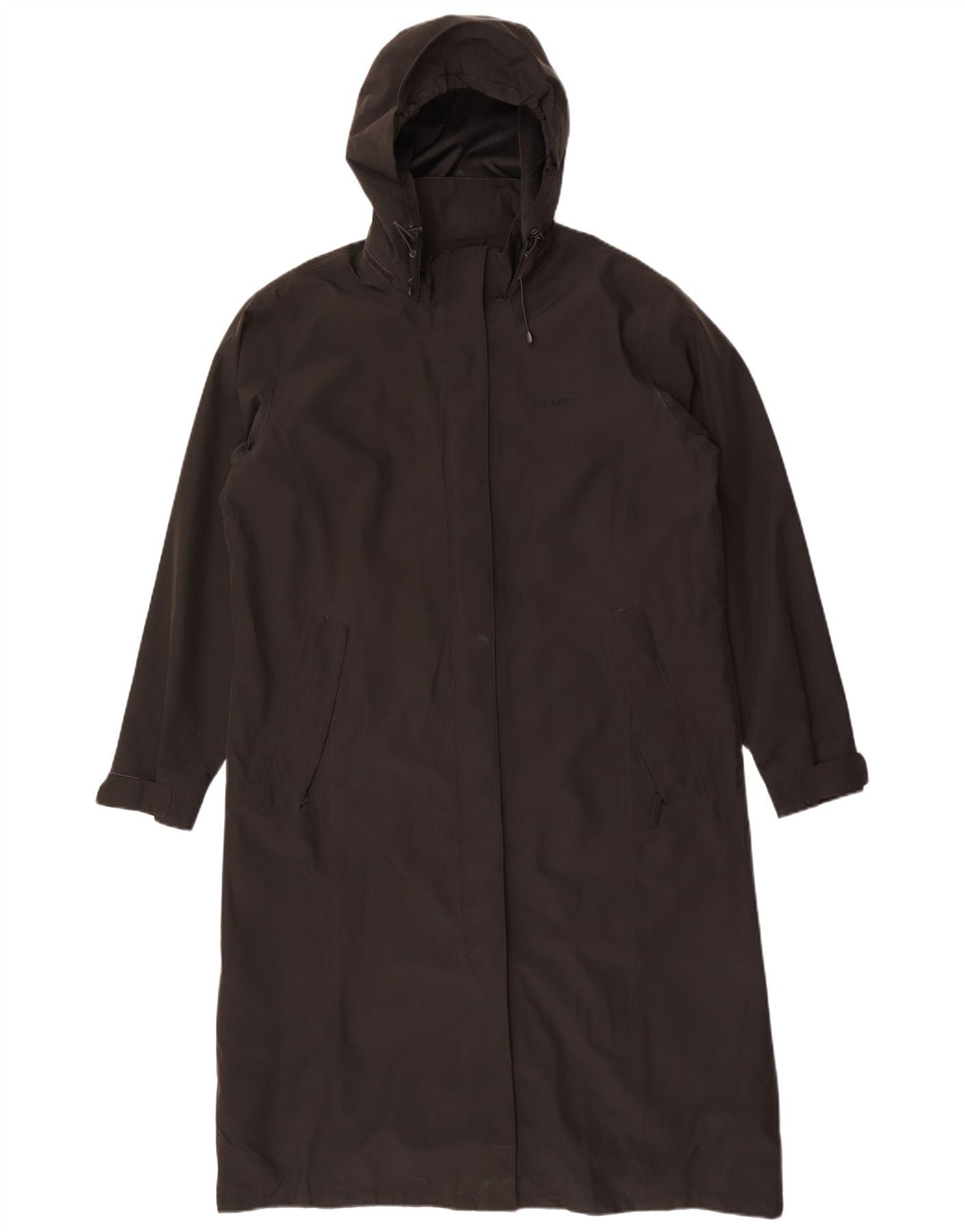 Rohan Womens Hooded Longline Raincoat UK 16 Large Black Polyester