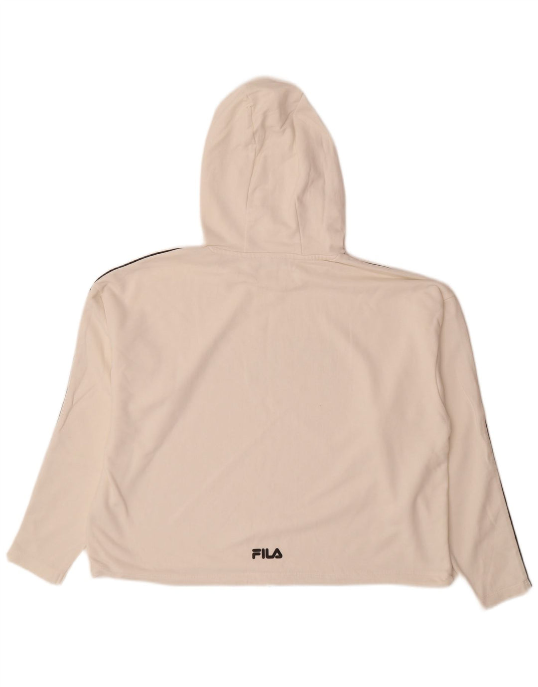 Fila Womens Graphic Oversized Hoodie Jumper UK 14 Medium White Colourblock